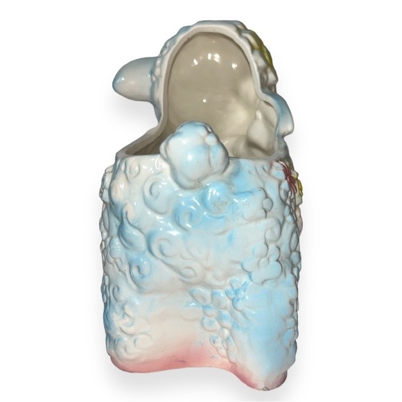 Vintage Baby Lamb Blocks Ceramic Planter Trinket Bowl Inarco Japan E6040 Nursery - Picture 3 of 11